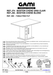 Gami BOSTON J74 080 Instructions De Montage