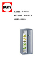 Gorenje RB 6285 OG Manuel D'utilisation