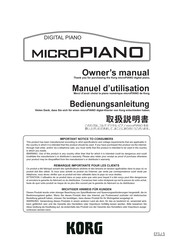 Korg microPIANO EFGJ5 Manuel D'utilisation