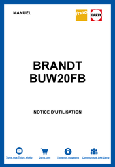 Brandt BUW20FB Manuel D'instructions