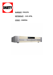 Philips DVD 870L Manuel D'utilisation