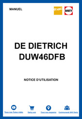 De Dietrich DUW46DFB Guide D'utilisation