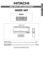 Hitachi RAS-SH12RHLAE Manuel D'instructions