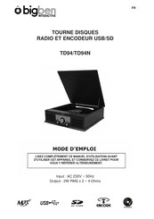 Bigben Interactive TD94N Mode D'emploi