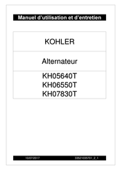 Kohler KH06550T Manuel D'utilisation Et D'entretien