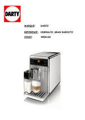 Saeco GRAN BARISTO HD8966 Mode D'emploi