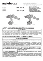 Metabo HPT DS 36DA Instructions De Sécurité Et Mode D'emploi