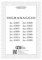 Gessi INGRANAGGIO 63821 Manuel D'installation