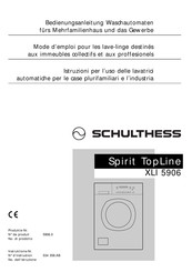 Schulthess Spirit TopLine XLI 5906 Mode D'emploi