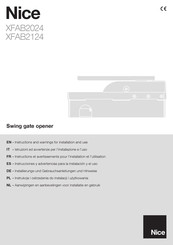 Nice XFAB2024 Instructions Et Avertissements Pour L'installation Et L'utilisation