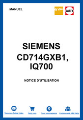 Siemens CD714GXB1 Manuel D'utilisation Et Notice D'installation