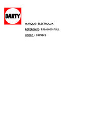 Electrolux ESL66010 Notice D'utilisation