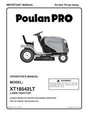 Poulan Pro XT XT18542LT Manuel D'utilisation