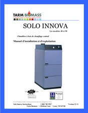 Tarm Biomass SOLO INNOVA 30 Manuel D'installation Et D'exploitation