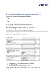 Voith TR Serie Instructions De Montage Et De Service