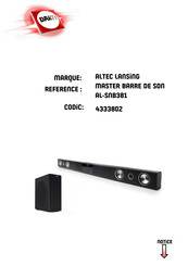 Altec Lansing AL-SNB381-001-MASTER Mode D'emploi