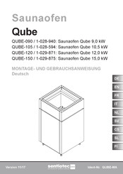 Harvia Sentiotec QUBE-090 Instructions De Montage Et Mode D'emploi