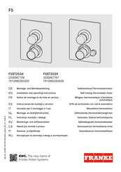 Franke F5ST2034 Notice De Montage Et De Mise En Service