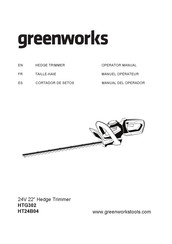 GreenWorks HTG302 Manuel Opérateur