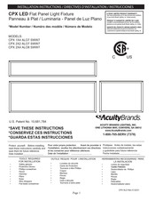 Acuity Brands Lighting CPX 2X4 ALO8 SWW7 Directives D'installation