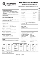 Technibel Climatisation DSAF247R5I Instructions D'installation