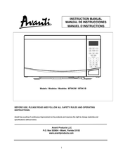 Avanti MT9K0W Manuel D'instructions