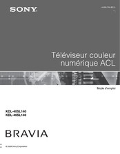 Sony Bravia KDL-40SL140 Mode D'emploi