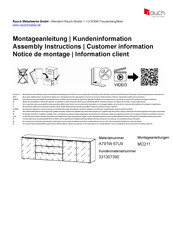 Rauch A791W.67U9 Notice De Montage