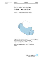 Endress+Hauser Proline Prosonic Flow I Instructions Condensées