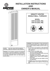 Empire Heating Systems GWT-35-3 Instructions D'installation Et Manuel Du Propriétaire