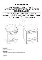 KitchenAid KERS807SSS Instructions D'installation