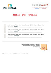 Finimetal TAHITI T072MH Instructions D'installation Et D'entretien