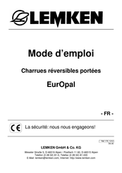 LEMKEN EurOpal Mode D'emploi