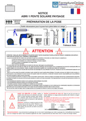 FERMETURE-ONLINE ABRI 1 Guide De Pose