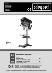 Scheppach DP18 Traduction De La Notice Originale