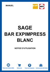 Sage Barista Express Impress SES876 Guide Utilisateur