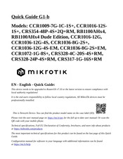 MikroTik CCR1016-12G Guide Rapide