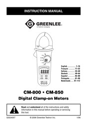 Textron GREENLEE CM-800 Manuel D'instructions