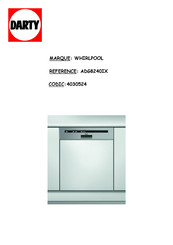 Whirlpool ADG8240IX Guide De Consultation Rapide