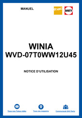 WINIA WVD-07T0WW12U Manuel D'utilisation