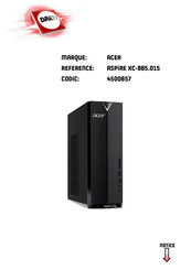 Acer Aspire XC-885.015 Manuel D'utilisation