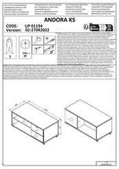 Dedeman ANDORA KS UP 01194 Instructions D'assemblage