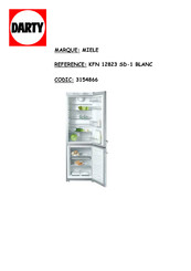 Miele KFN 12823 SD-1 Notice D'installation Et De Montage