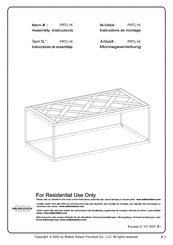 Walker Edison PRTL1K Instructions De Montage