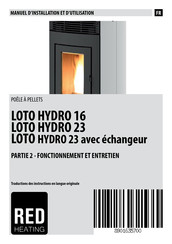 MCZ LOTO HYDRO 23 avec echangeur Manuel D'installation Et D'utilisation