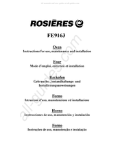 ROSIERES FE9163 Mode D'emploi Et Entretien