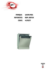 Whirlpool ADPL 9875IX Guide De Consultation Rapide