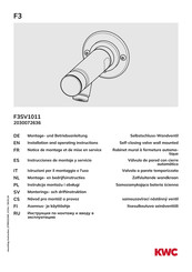 KWC F3SV1011 Notice De Montage Et De Mise En Service