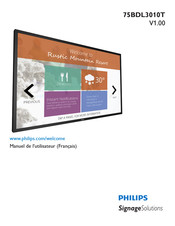 Philips Signage Solution 75BDL3010T Manuel De L'utilisateur