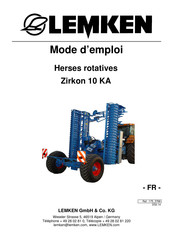 LEMKEN Zirkon 10 KA Mode D'emploi